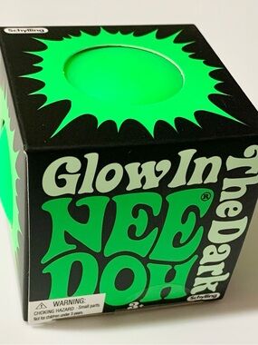 NEEDOH Glow in the Dark Groovy Glowing Glob Squishy Toy Nee Doh NEW GREEN
